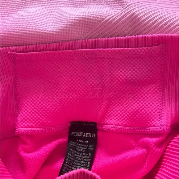 PINK Victoria’s Secret Hot Pink Athletic Seamless Ribbed Leggings - Picture 4 of 5